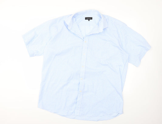 Cedar Wood State Mens Blue Check   Button-Up Size 17.5