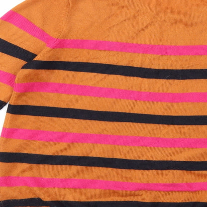 Preloved TU Womens Brown Striped Knit Pullover Jumper Size 8 - Label