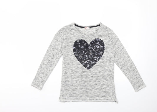 BlueZoo Girls White   Pullover Sweatshirt Size 11-12 Years