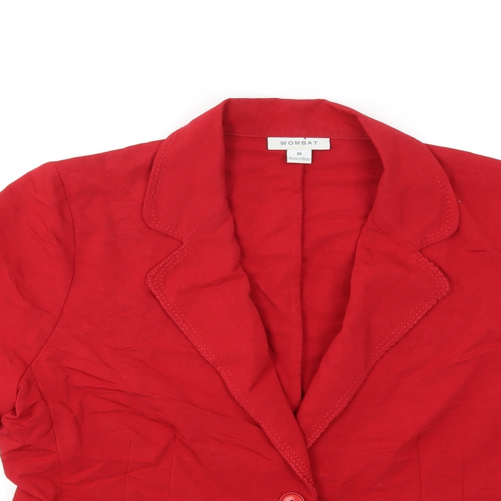 WOMbat Womens Red  Rayon Jacket  Size M