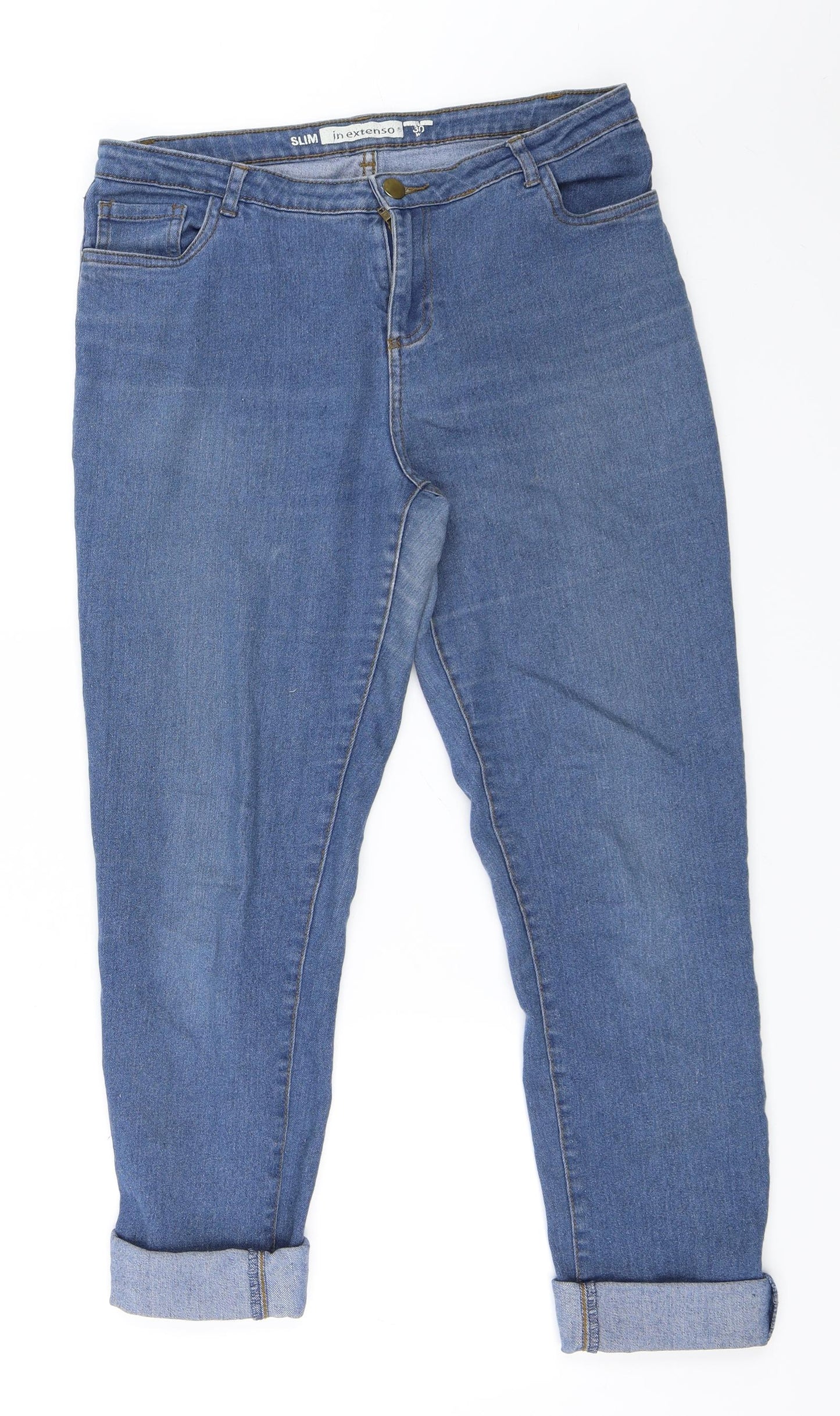 Preworn Womens Blue  Denim Straight Jeans Size 30 in L27 in