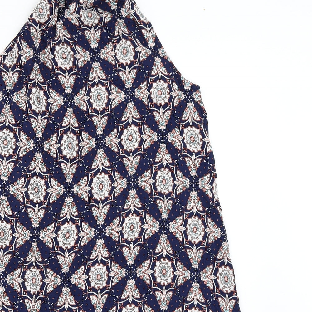 MiM Womens Blue Geometric  Shift  Size M