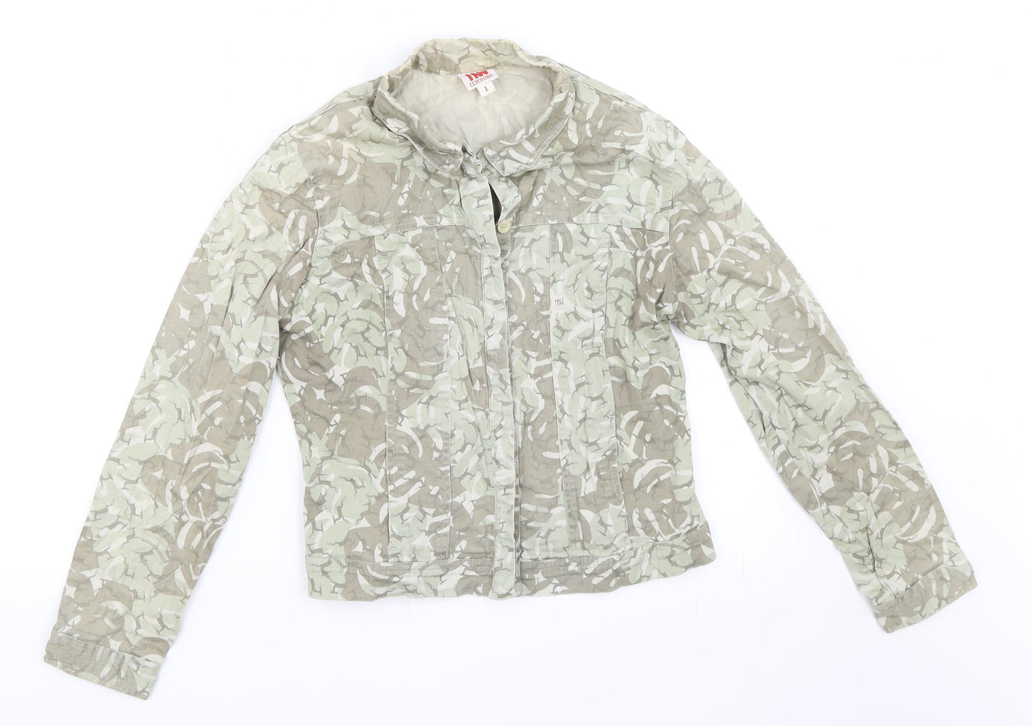 Preworn Girls Green Camouflage  Jacket  Size M