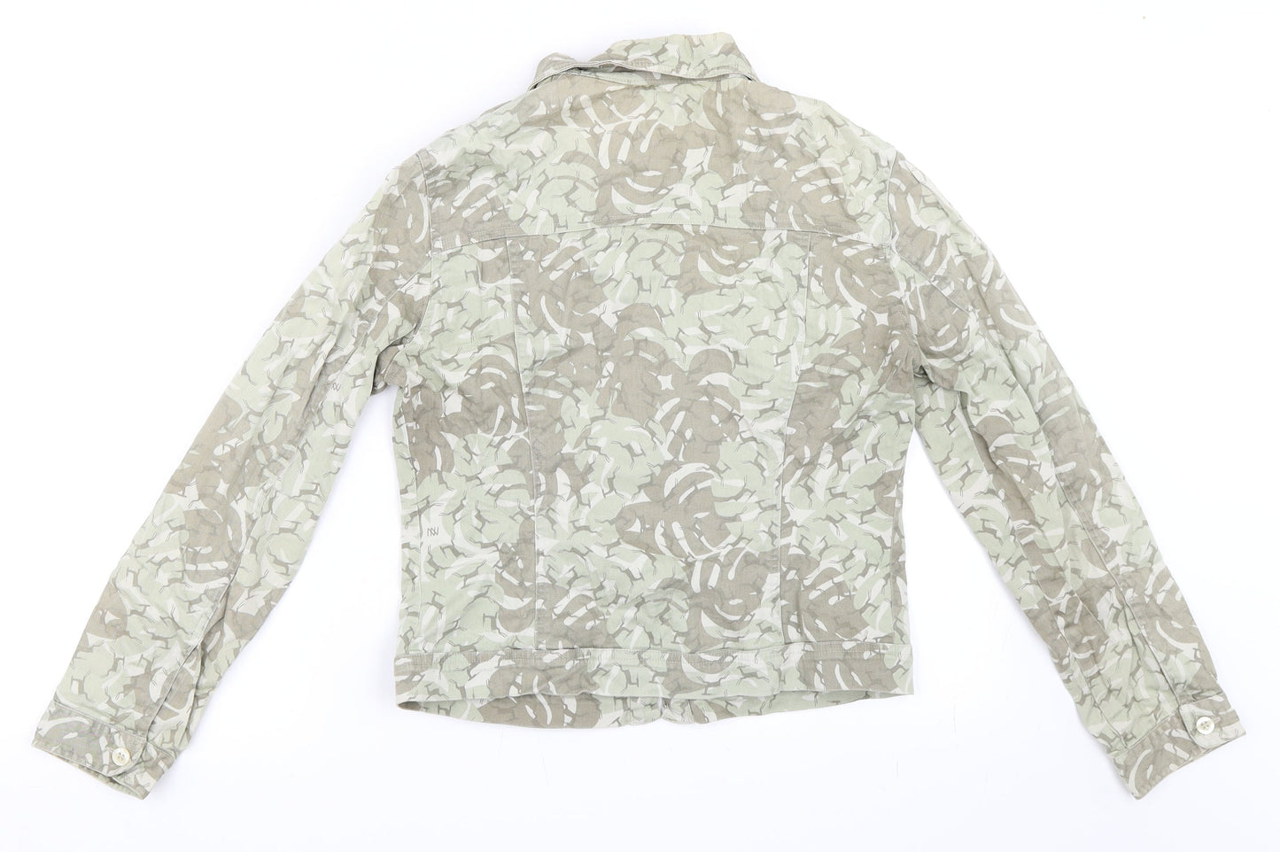 Preworn Girls Green Camouflage  Jacket  Size M