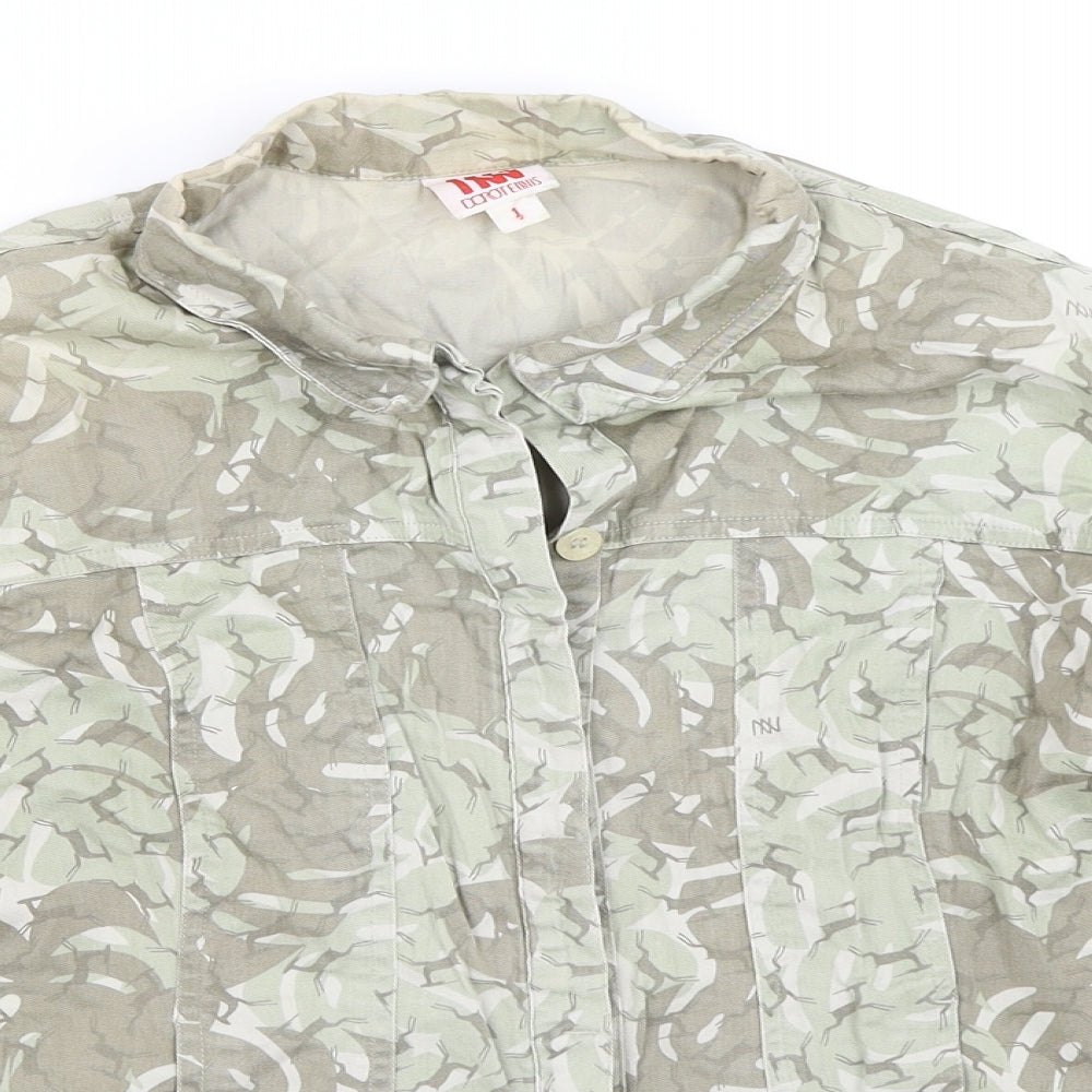 Preworn Girls Green Camouflage  Jacket  Size M