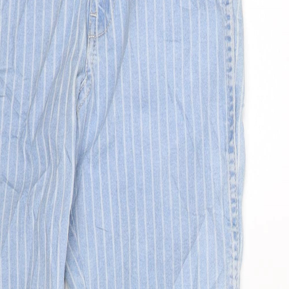 H&M Womens Blue Striped Denim Skinny Jeans Size 27 in L29 in