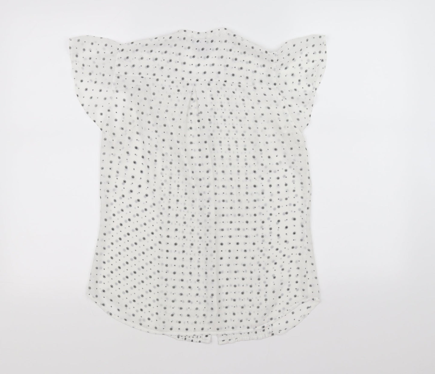 H&M Womens White Geometric  Basic Blouse Size 36
