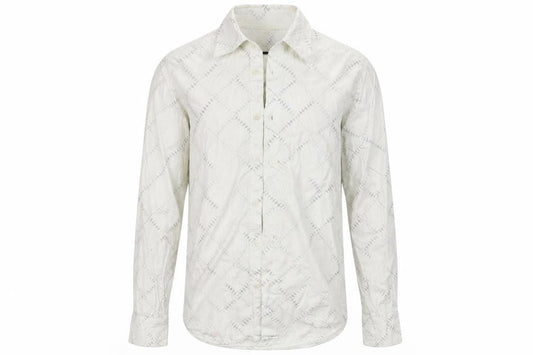 Burton Mens White Check   Button-Up Size S