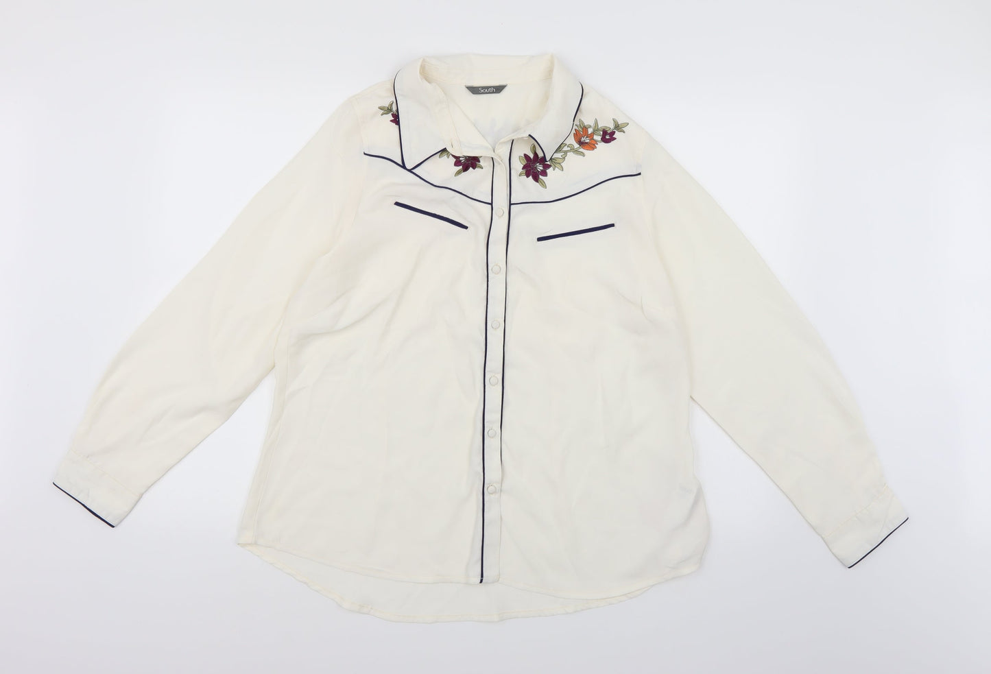 South Womens White   Basic Blouse Size 18
