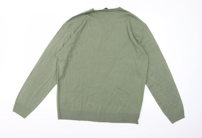 Preloved South Bay Mens Green  Knit Pullover Jumper Size M - Back