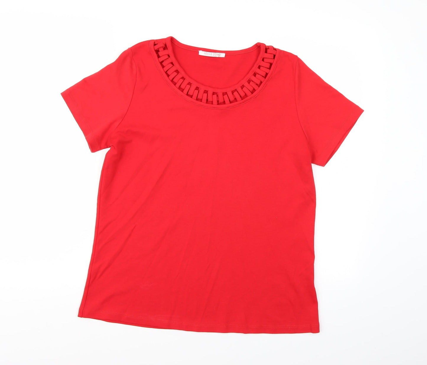 Anna Rose Womens Red   Basic T-Shirt Size L