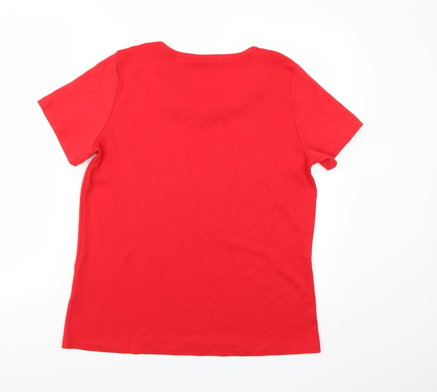 Anna Rose Womens Red   Basic T-Shirt Size L