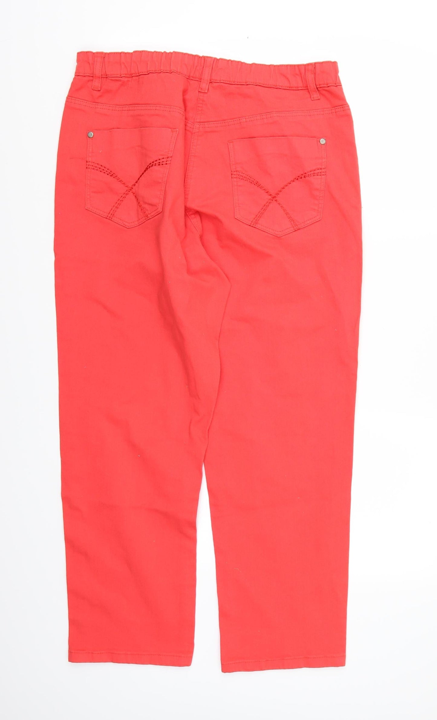 Marisota Womens Red  Denim Straight Jeans Size 18 L26 in