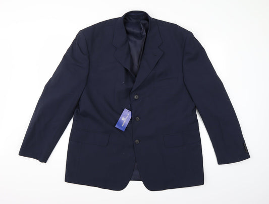 Essentials Mens Blue  Rayon Jacket Suit Jacket Size 44