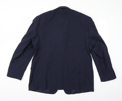 Essentials Mens Blue  Rayon Jacket Suit Jacket Size 44
