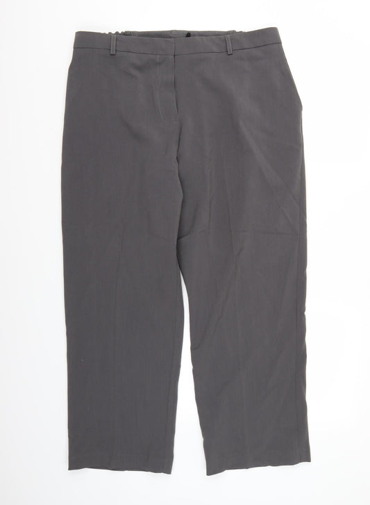 Essential Collection Womens Grey  Rayon Trousers  Size 18 L26 in