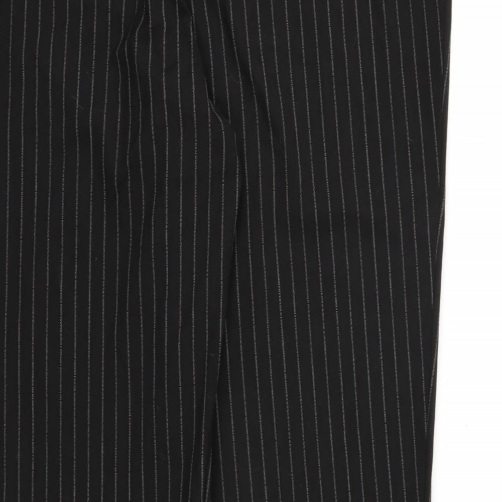Marks and Spencer Womens Black Striped  Trousers  Size 16 L28 in