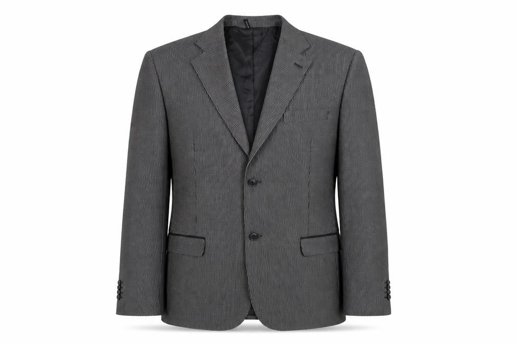 vincent trade Mens Black Check  Jacket Suit Jacket Size 40  - Made in Italy