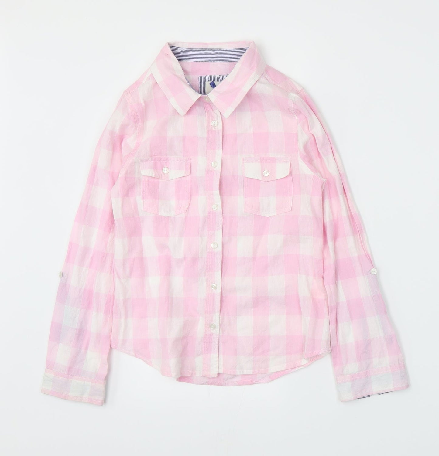 Young Dimension Girls Pink Check  Basic Button-Up Size 11-12 Years