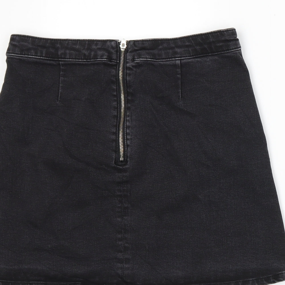 ASOS Womens Grey  Denim A-Line Skirt Size 10