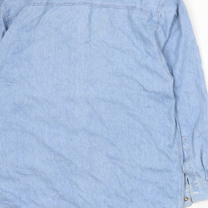 Zantos Mens Blue    Button-Up Size M