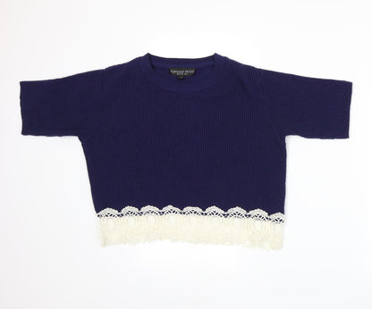 Topshop Womens Blue  Knit Pullover Jumper Size 6