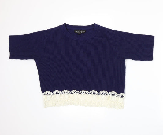 Topshop Womens Blue  Knit Pullover Jumper Size 6