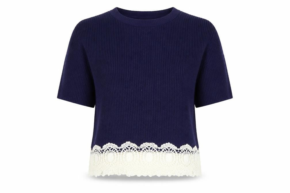 Topshop Womens Blue  Knit Pullover Jumper Size 6