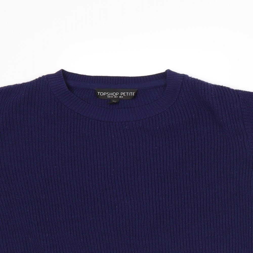 Topshop Womens Blue  Knit Pullover Jumper Size 6