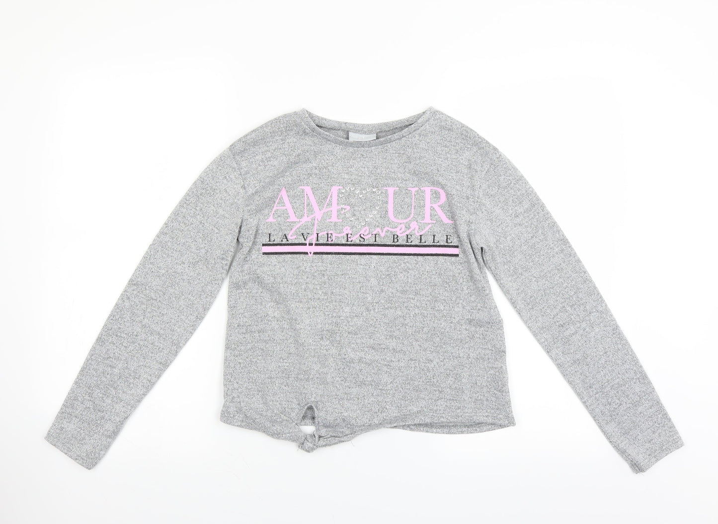 Matalan Girls Grey   Pullover Jumper Size 11 Years