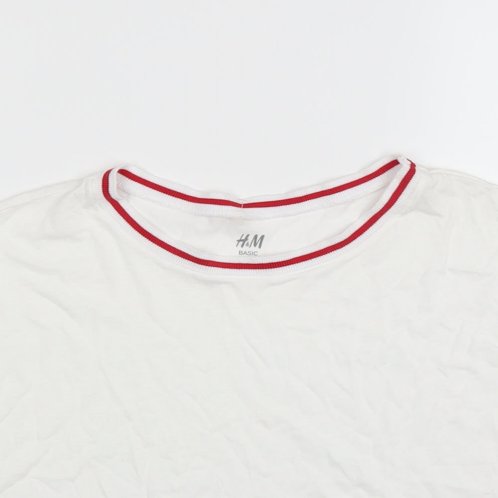 H&M Girls White   Cropped T-Shirt Size 12-13 Years