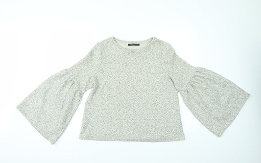 Marks and Spencer Womens Grey   Pullover Jumper Size 2  - flared sleeves
