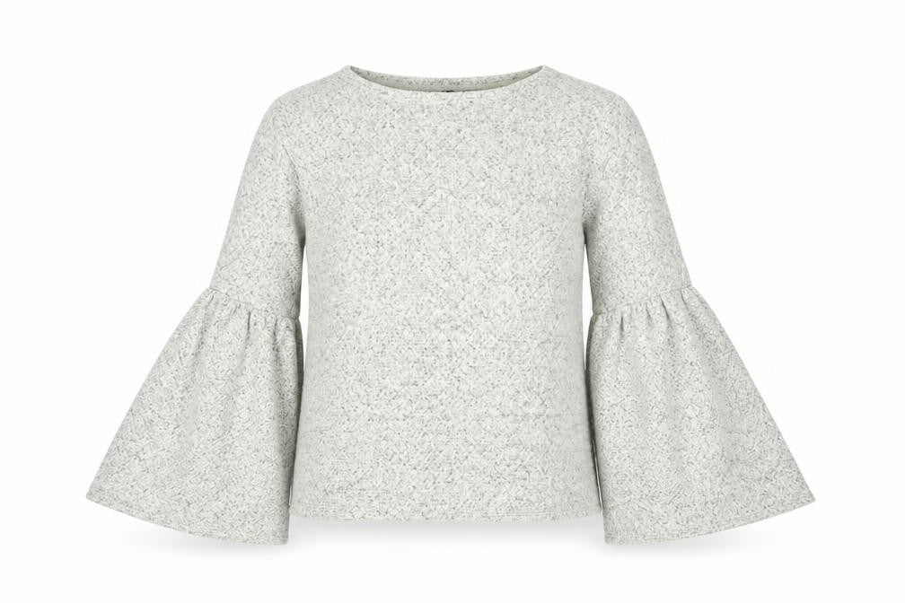 Marks & Spencer Womens Grey   Pullover Jumper Size 2  - flared sleeves