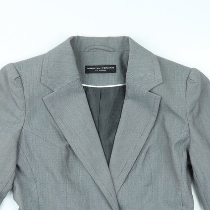 Preloved Dorothy Perkins Womens Grey Check  Jacket Suit Size 12 - Detail