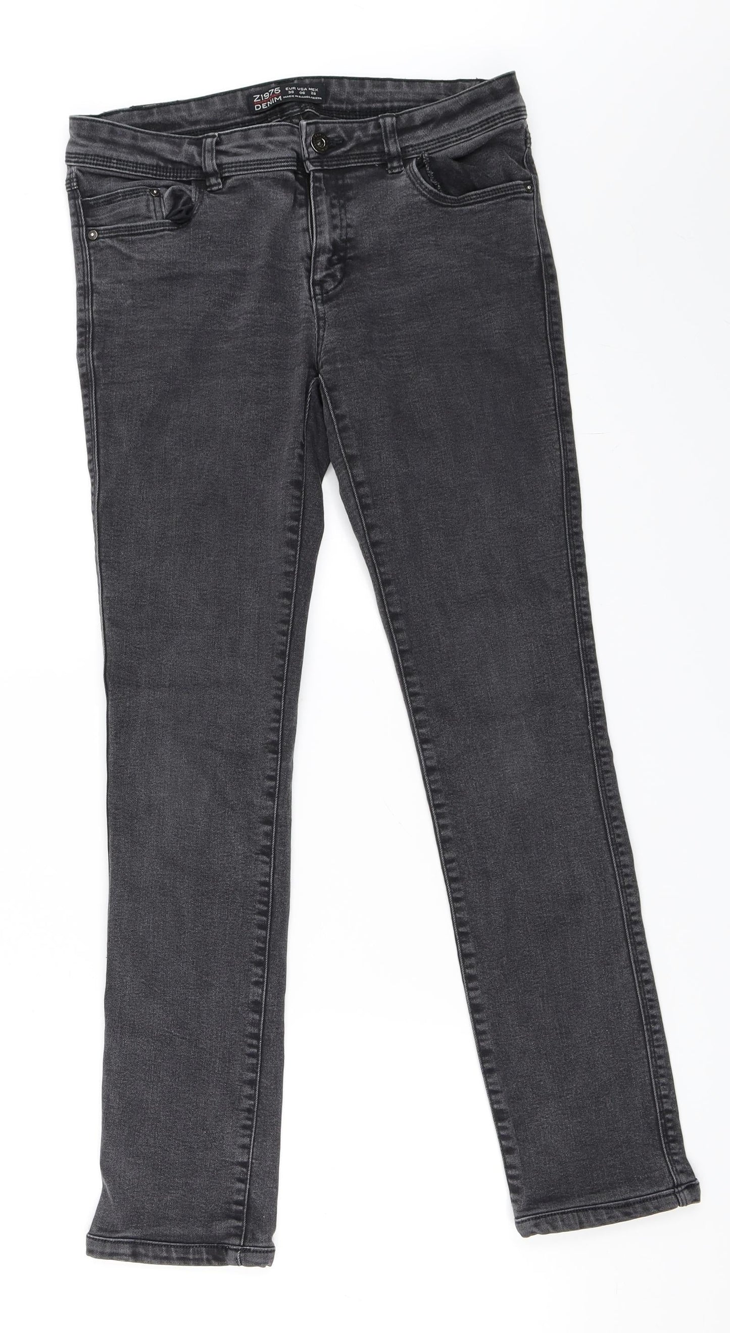 Zara Womens Grey  Denim Skinny Jeans Size 38 L28 in