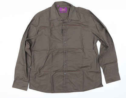 Next Mens Brown    Button-Up Size 46