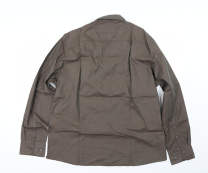Next Mens Brown    Button-Up Size 46