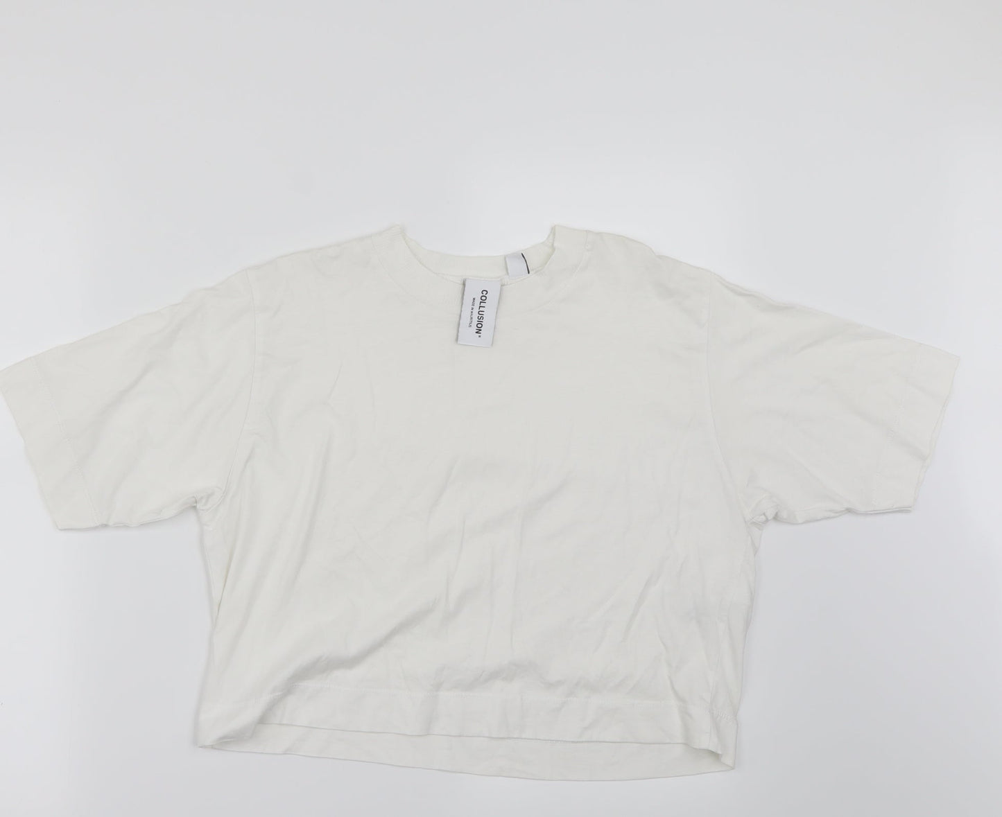 COLLUSION Womens White   Basic T-Shirt Size 10