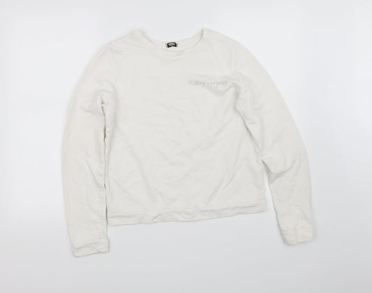pimkle Womens White   Pullover Sweatshirt Size M