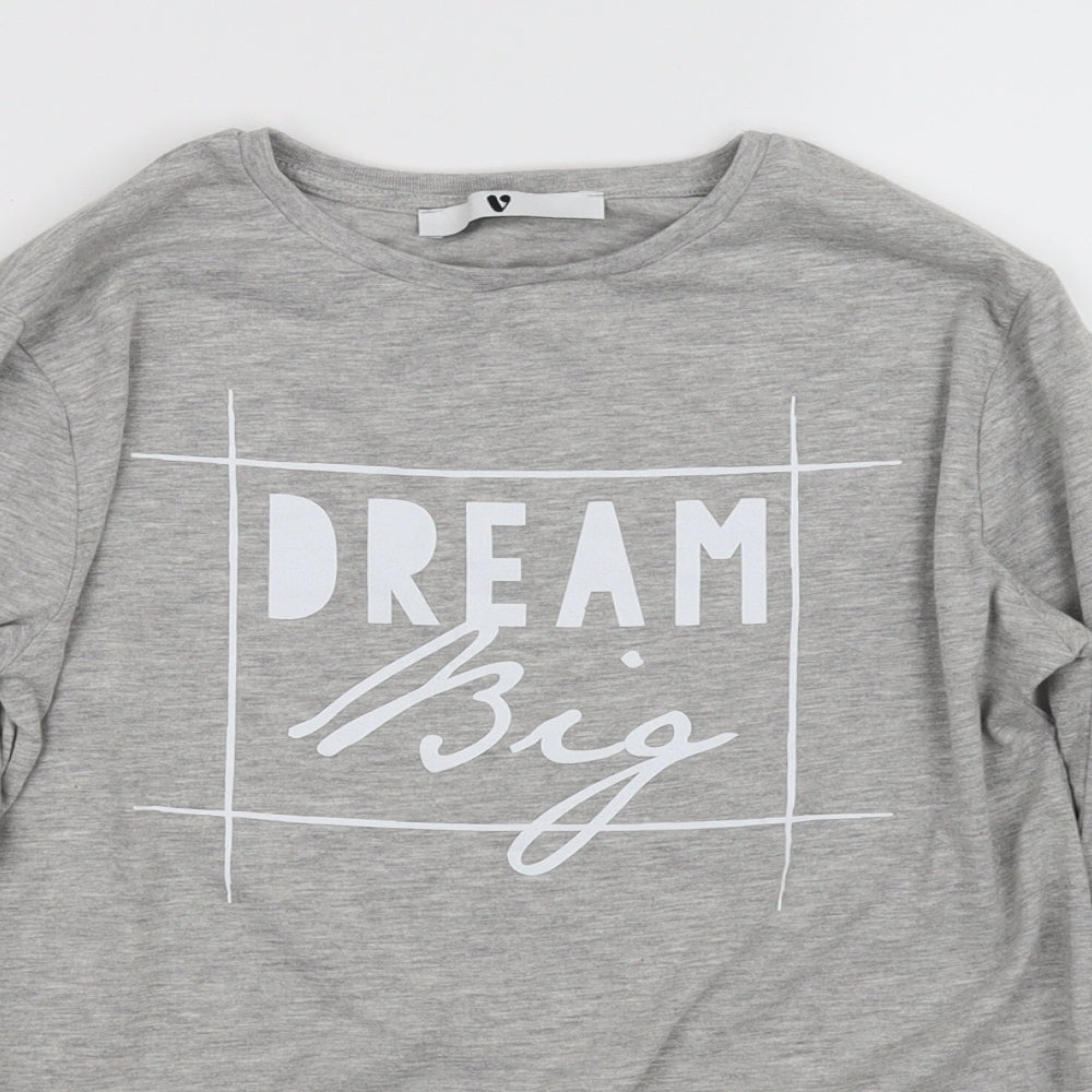 Very Girls Grey   Basic T-Shirt Size 12 Years