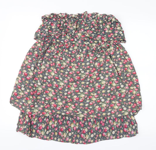 Sweewe Womens Grey Floral  Shirt Dress  Size S