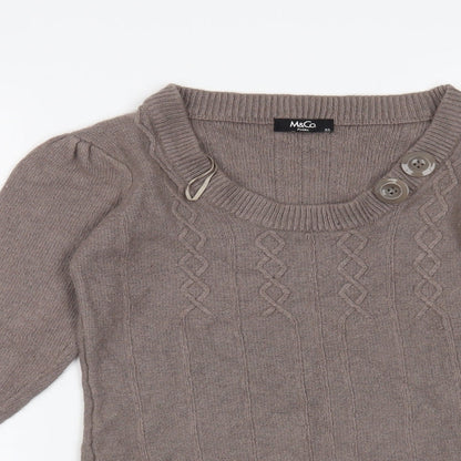 Preloved M&Co Womens Brown   Shrug Jumper Size XS - Detail