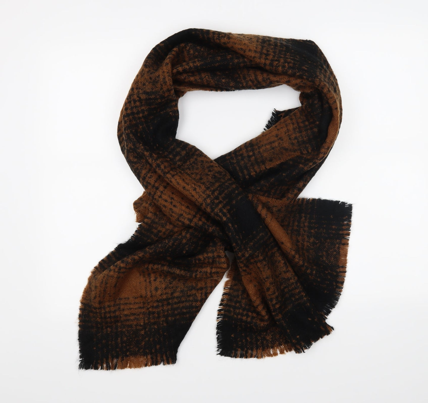 Preworn Womens Orange Check   Scarf
