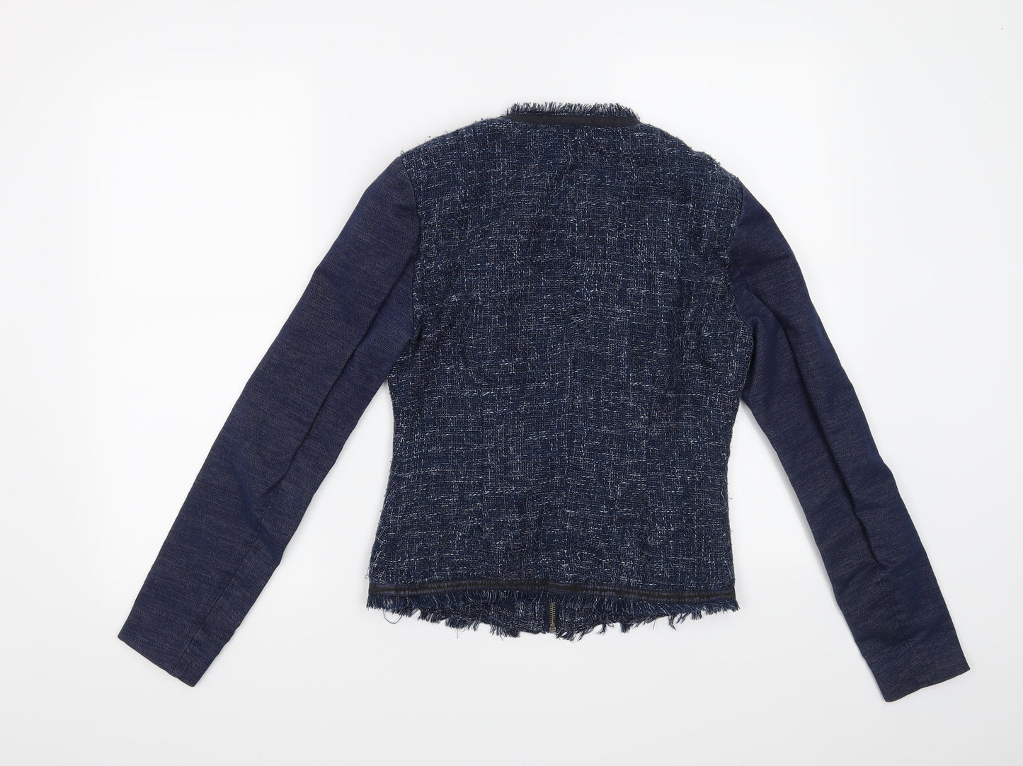 Stradivarius Womens Blue Geometric  Jacket Blazer Size S