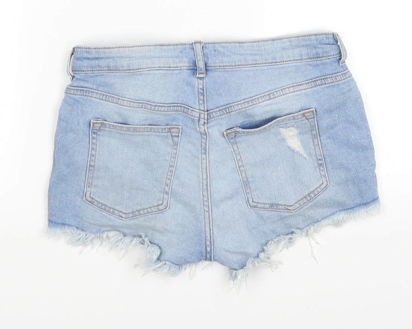 H&M Womens Blue  Denim Cut-Off Shorts Size 6