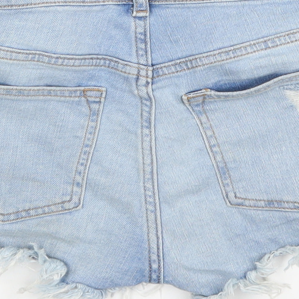 H&M Womens Blue  Denim Cut-Off Shorts Size 6
