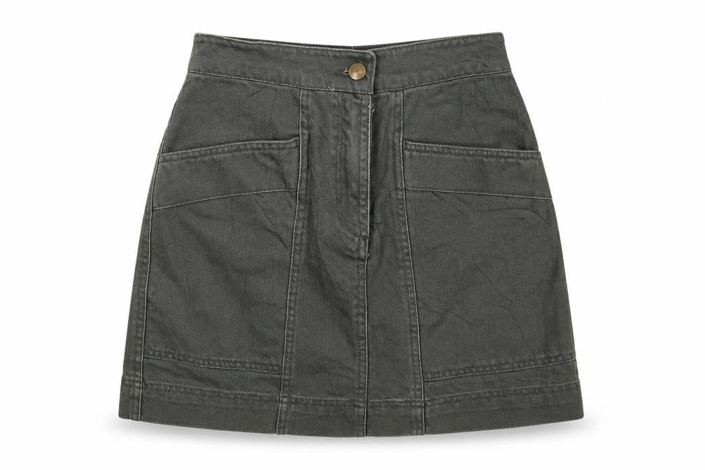 H&M Womens Green  Denim A-Line Skirt Size 26 in