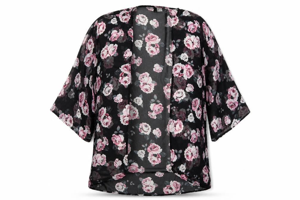 H&M Womens Pink Floral  Kimono Jacket Size S