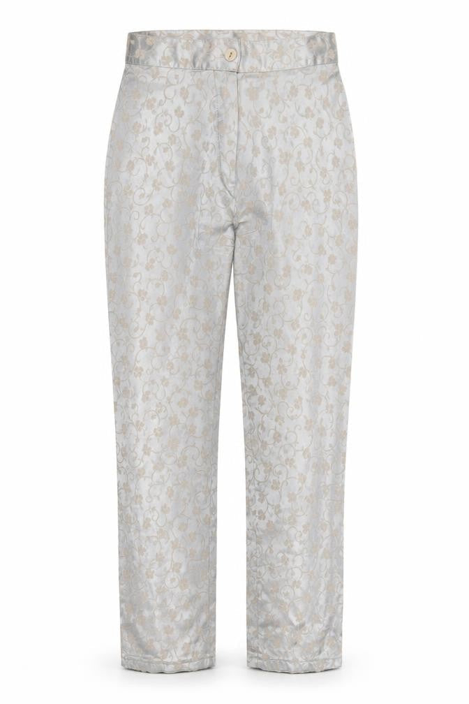 Preworn Womens Silver Floral  Trousers  Size 26 in L26 in