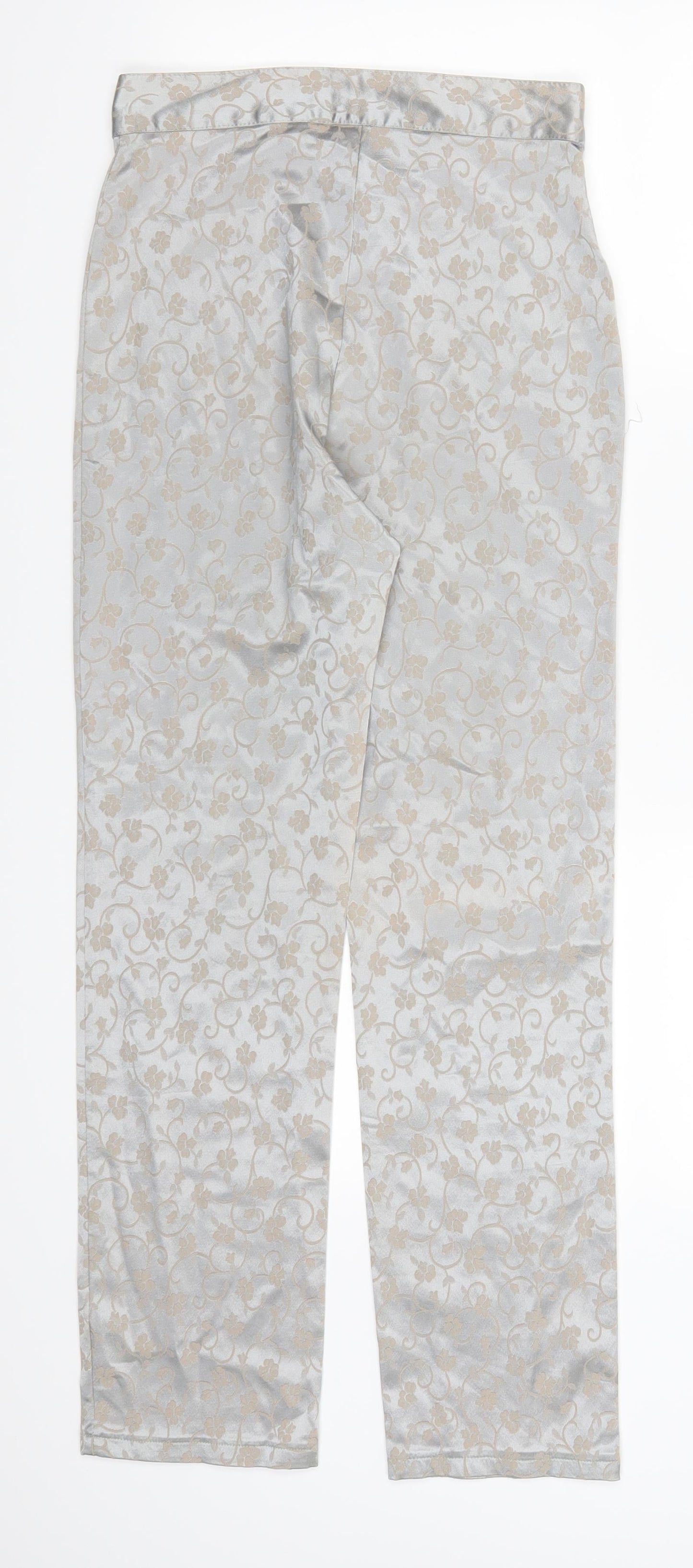 Preworn Womens Silver Floral  Trousers  Size 26 in L26 in